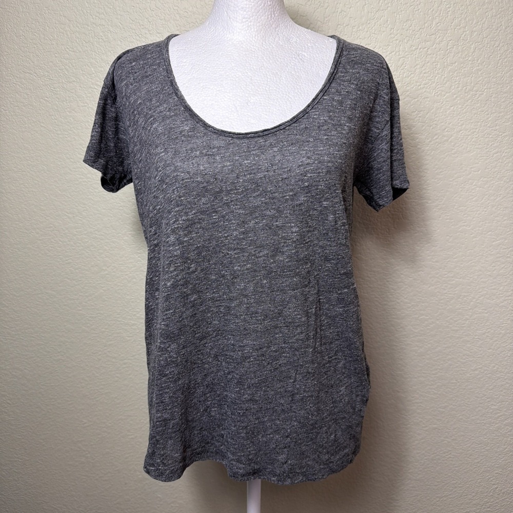 Joie Gray Tee XS Short Sleeve Scoop Neck Heathered Knit Basic Casual T-Shirt
